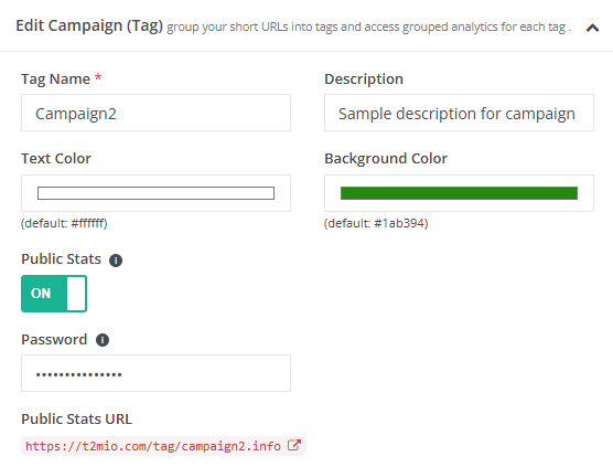 Campaign analytics | T2M URL Shortener