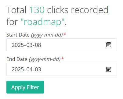 Analytics filters | T2M URL Shortener