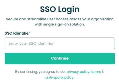 SSO login | T2M URL Shortener