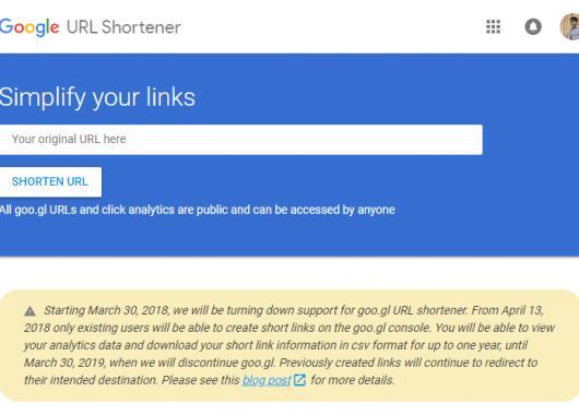 Google URL Shortener goo.gl shutting down
