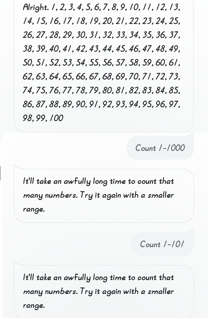 Google assistant counting from 1 to 100