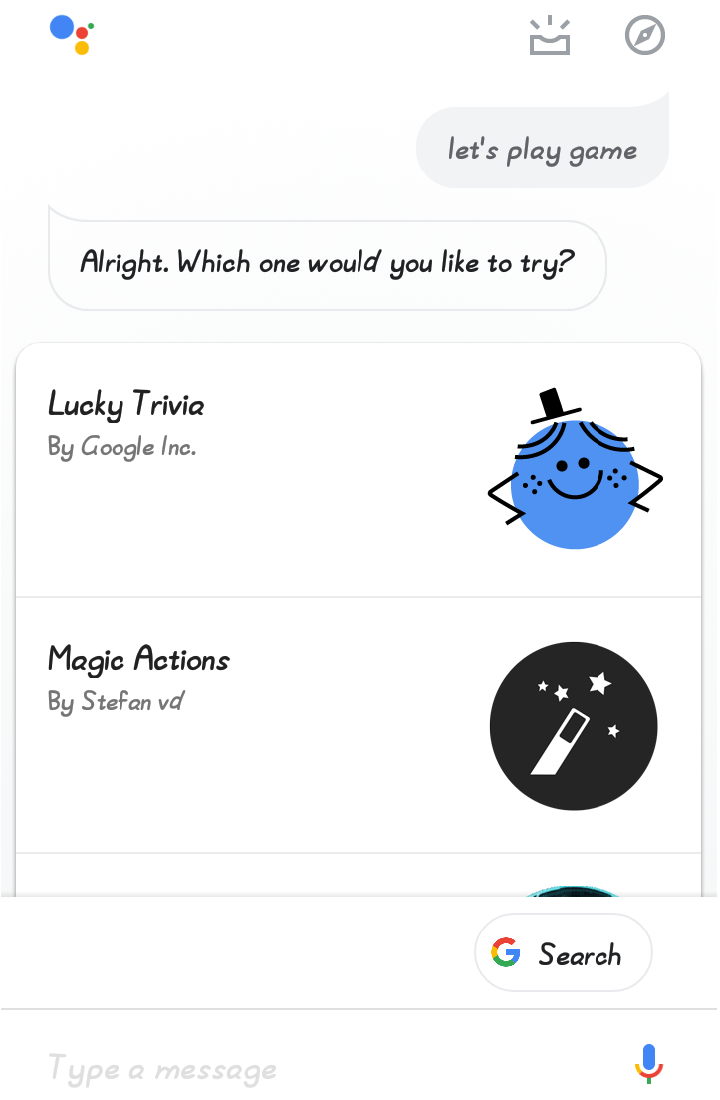 Playing Games with Google Assistant