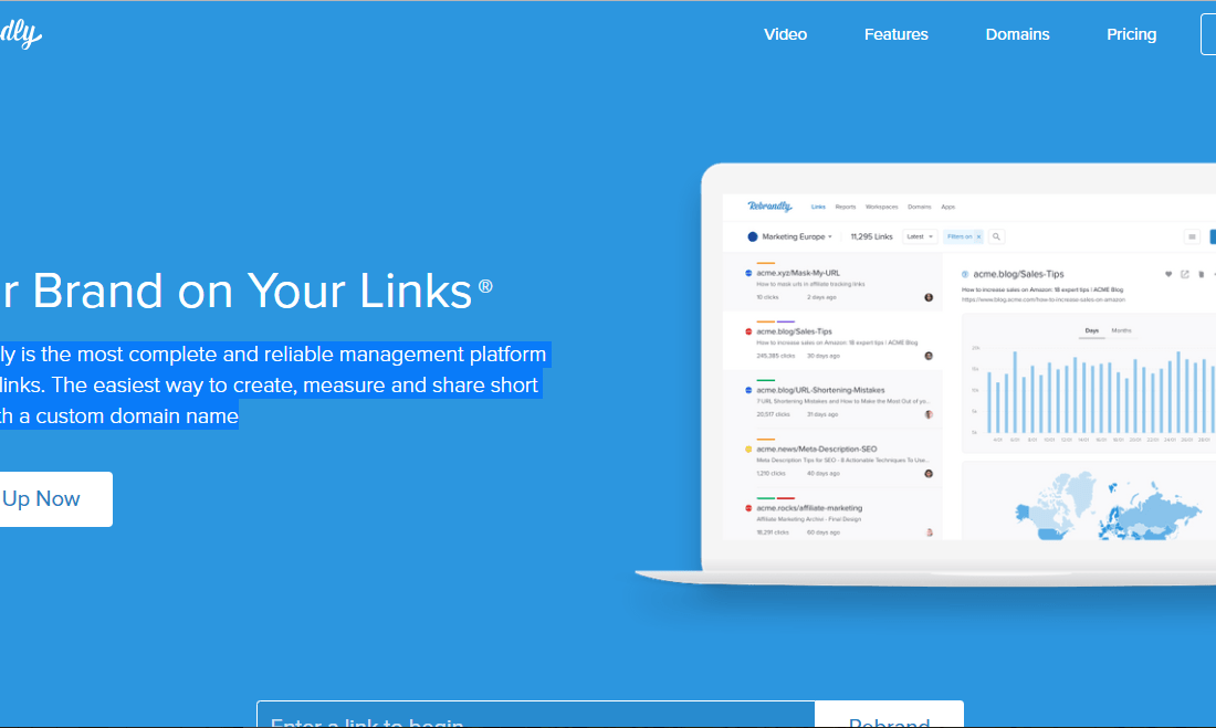 Rebrandly T2M URL Shortener blog